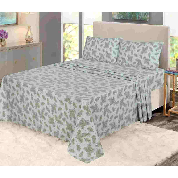 weilaicheng Floral 100 Cotton Flannel Sheets Set Wayfair Canada